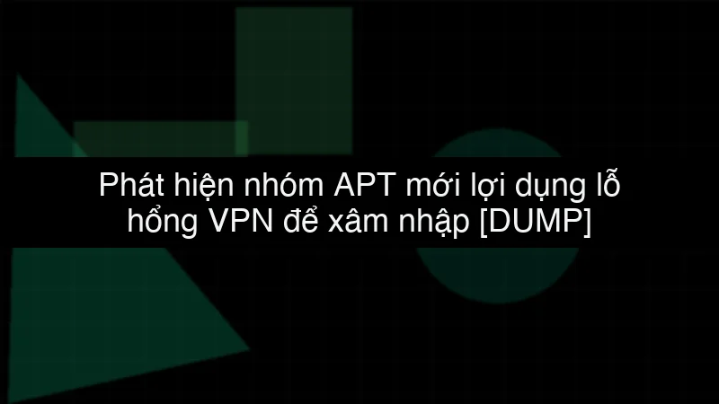 Phát hiện nhóm APT mới lợi dụng lỗ hổng VPN để xâm nhập data dump