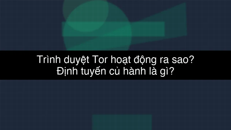Trình duyệt Tor hoạt động ra sao? Định tuyến củ hành là gì?